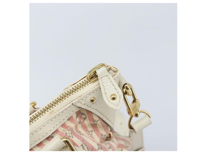 LOUIS VUITTON Mini Lin Croisette Marina PM Borsa Rosa Bianca M95495 LV Auth ARZ743V Bianco - vista 19