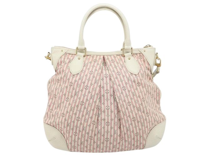 LOUIS VUITTON Mini Lin Croisette Marina PM Borsa Rosa Bianca M95495 LV Auth ARZ743V Bianco - vista 2