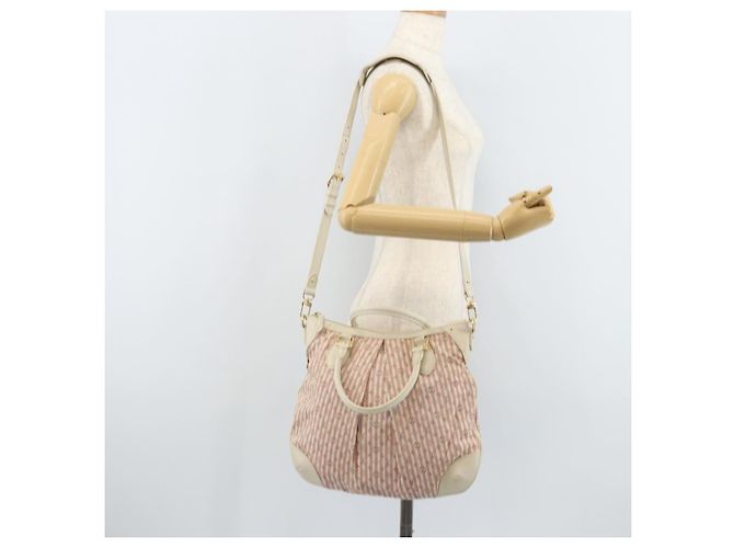 LOUIS VUITTON Mini Lin Croisette Marina PM Borsa Rosa Bianca M95495 LV Auth ARZ743V Bianco - vista 24