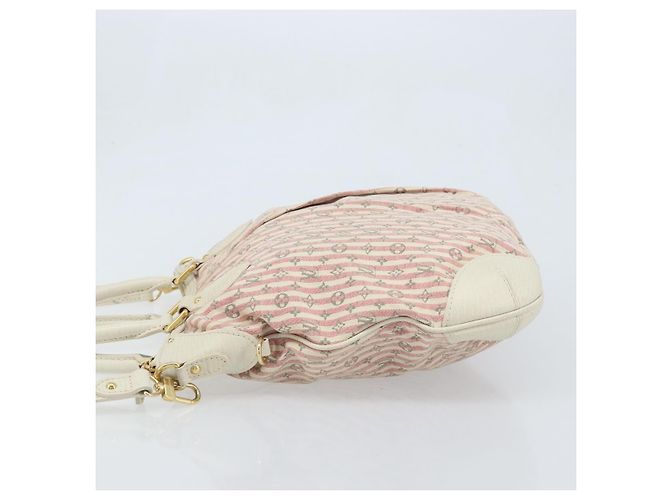LOUIS VUITTON Mini Lin Croisette Marina PM Borsa Rosa Bianca M95495 LV Auth ARZ743V Bianco - vista 4