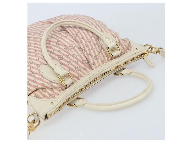 LOUIS VUITTON Mini Lin Croisette Marina PM Borsa Rosa Bianca M95495 LV Auth ARZ743V Bianco - vista 6