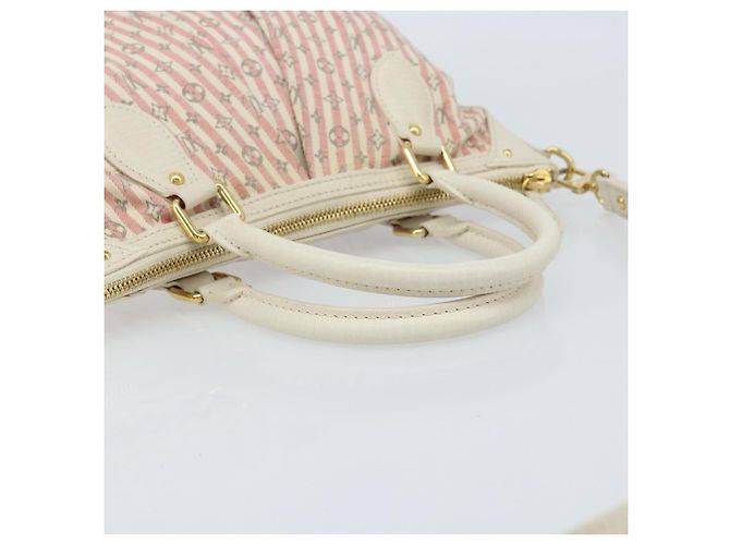 LOUIS VUITTON Mini Lin Croisette Marina PM Borsa Rosa Bianca M95495 LV Auth ARZ743V Bianco - vista 7
