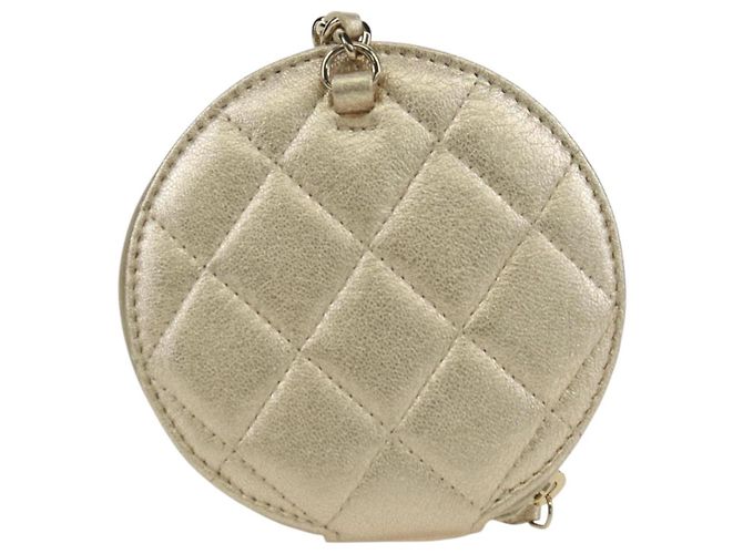 Custodia Air Pods Matelassé CHANEL & Portamonete in Pelle di Agnello CC Oro Auth BAZ881SAM D'oro - vista 3