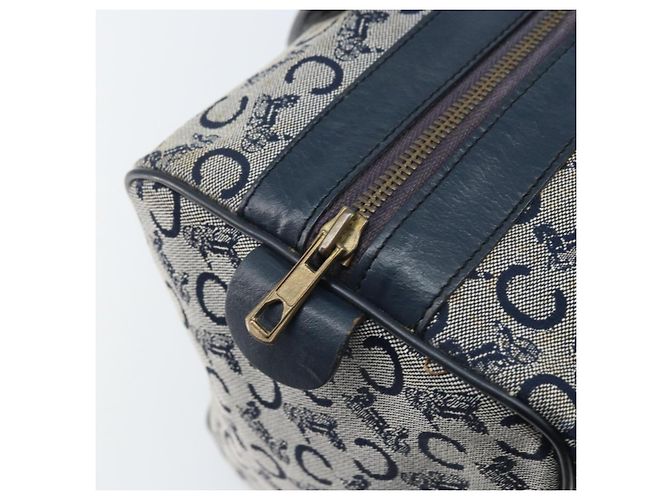 Céline Borsa a mano Celine C Sulky in tela blu navy e oro Auth 174475 D'oro - vista 15