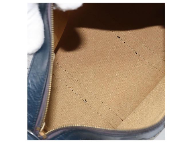 Céline Borsa a mano Celine C Sulky in tela blu navy e oro Auth 174475 D'oro - vista 16
