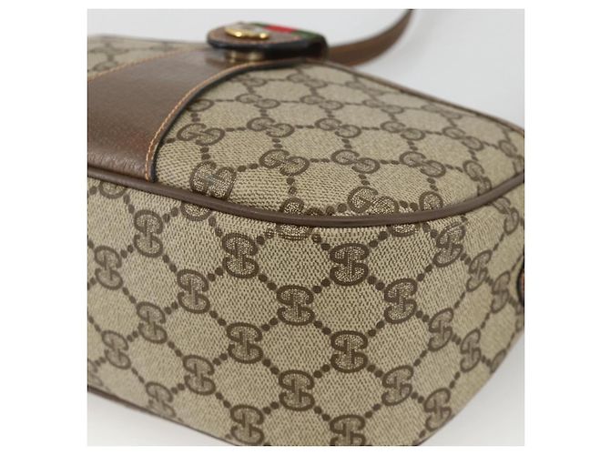 Borsa Sherry Line GG Supreme Web di GUCCI in PVC beige e oro 89 02 032 Auth BAZ577 D'oro - vista 10