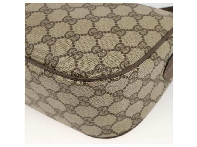 Borsa Sherry Line GG Supreme Web di GUCCI in PVC beige e oro 89 02 032 Auth BAZ577 D'oro - vista 12