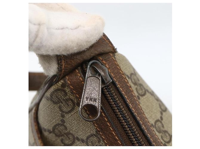 Borsa Sherry Line GG Supreme Web di GUCCI in PVC beige e oro 89 02 032 Auth BAZ577 D'oro - vista 14