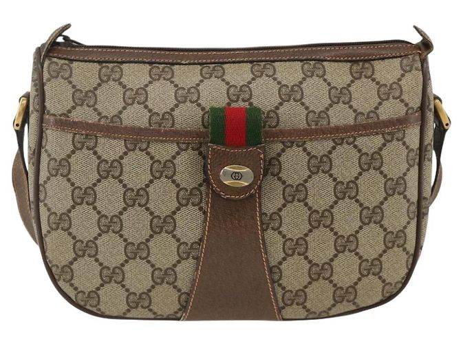 Borsa Sherry Line GG Supreme Web di GUCCI in PVC beige e oro 89 02 032 Auth BAZ577 D'oro - vista 2