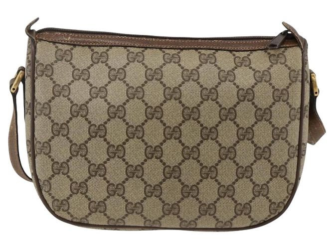 Borsa Sherry Line GG Supreme Web di GUCCI in PVC beige e oro 89 02 032 Auth BAZ577 D'oro - vista 3