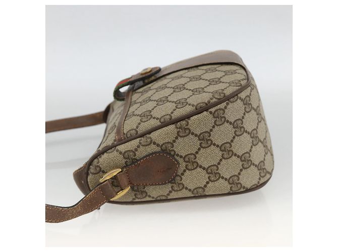 Borsa Sherry Line GG Supreme Web di GUCCI in PVC beige e oro 89 02 032 Auth BAZ577 D'oro - vista 4