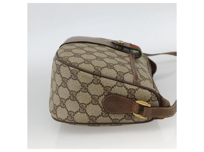 Borsa Sherry Line GG Supreme Web di GUCCI in PVC beige e oro 89 02 032 Auth BAZ577 D'oro - vista 5