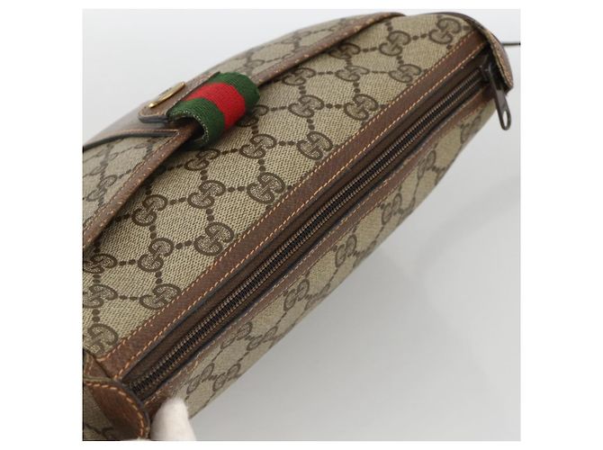 Borsa Sherry Line GG Supreme Web di GUCCI in PVC beige e oro 89 02 032 Auth BAZ577 D'oro - vista 6