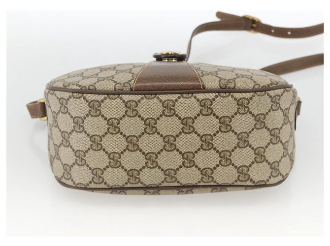 Borsa Sherry Line GG Supreme Web di GUCCI in PVC beige e oro 89 02 032 Auth BAZ577 D'oro - vista 9