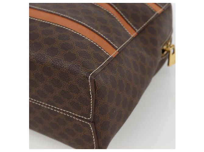 Céline Borsa a mano in tela Macadam CELINE in pelle PVC marrone oro Auth ARZ837 D'oro - vista 10
