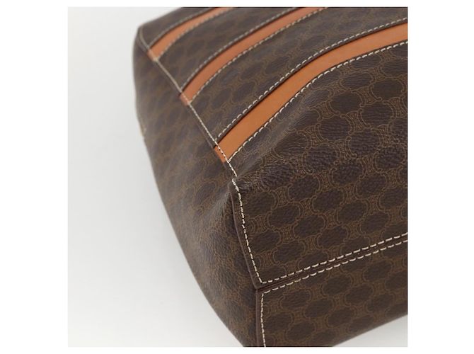 Céline Borsa a mano in tela Macadam CELINE in pelle PVC marrone oro Auth ARZ837 D'oro - vista 11