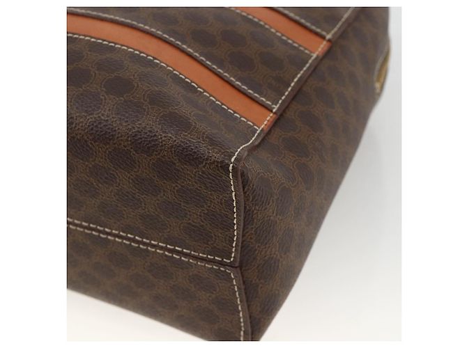 Céline Borsa a mano in tela Macadam CELINE in pelle PVC marrone oro Auth ARZ837 D'oro - vista 12