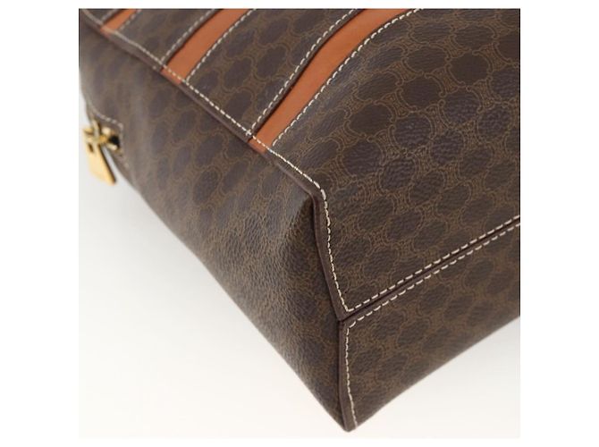 Céline Borsa a mano in tela Macadam CELINE in pelle PVC marrone oro Auth ARZ837 D'oro - vista 13