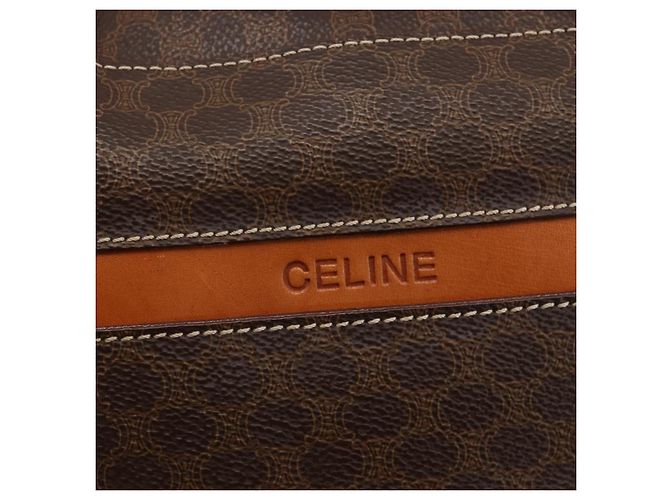 Céline Borsa a mano in tela Macadam CELINE in pelle PVC marrone oro Auth ARZ837 D'oro - vista 15