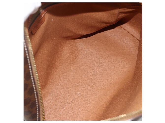 Céline Borsa a mano in tela Macadam CELINE in pelle PVC marrone oro Auth ARZ837 D'oro - vista 17