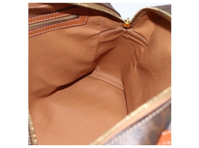 Céline Borsa a mano in tela Macadam CELINE in pelle PVC marrone oro Auth ARZ837 D'oro - vista 18