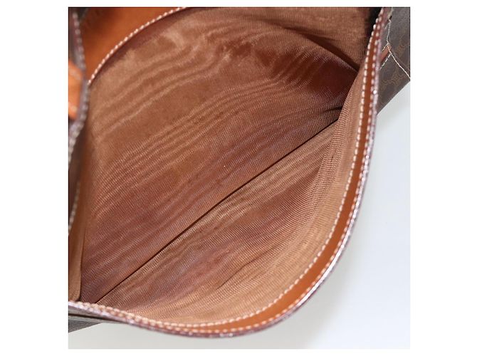 Céline Borsa a mano in tela Macadam CELINE in pelle PVC marrone oro Auth ARZ837 D'oro - vista 22