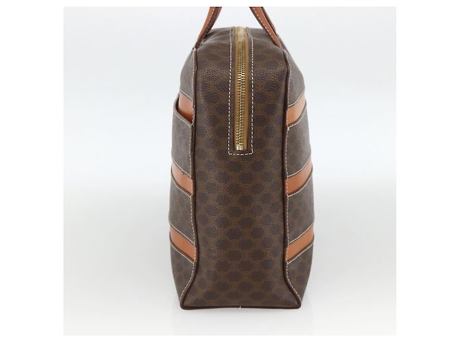 Céline Borsa a mano in tela Macadam CELINE in pelle PVC marrone oro Auth ARZ837 D'oro - vista 4