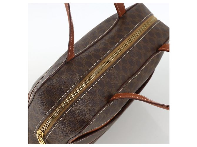 Céline Borsa a mano in tela Macadam CELINE in pelle PVC marrone oro Auth ARZ837 D'oro - vista 6