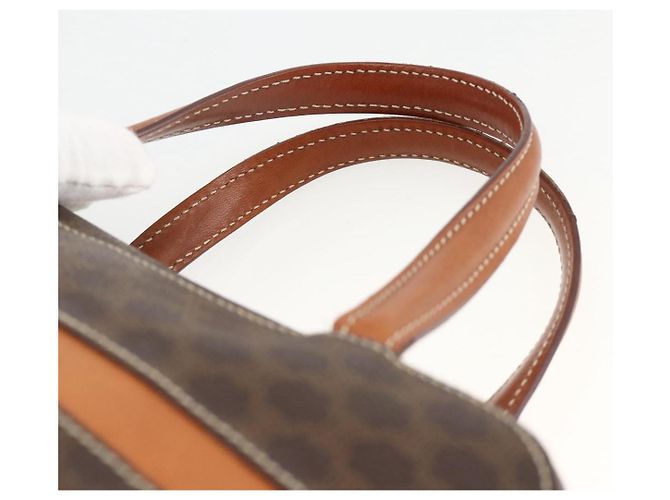 Céline Borsa a mano in tela Macadam CELINE in pelle PVC marrone oro Auth ARZ837 D'oro - vista 8