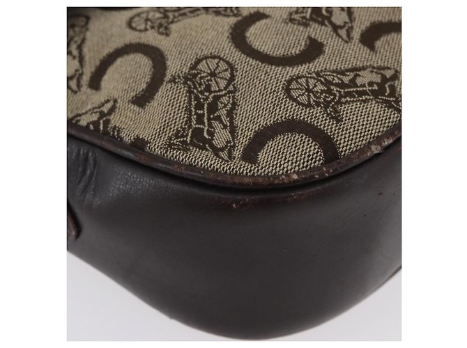 Céline Borsa a Spalla Celine C Sulky in Tela Beige Oro Auth 174468 D'oro - vista 11