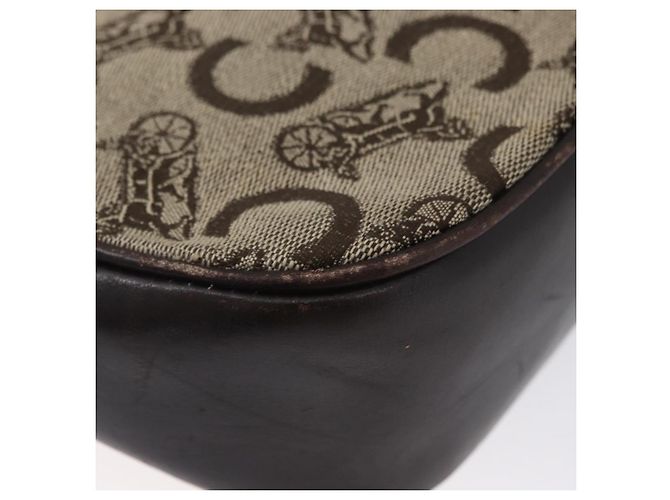 Céline Borsa a Spalla Celine C Sulky in Tela Beige Oro Auth 174468 D'oro - vista 13