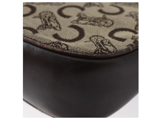 Céline Borsa a Spalla Celine C Sulky in Tela Beige Oro Auth 174468 D'oro - vista 14