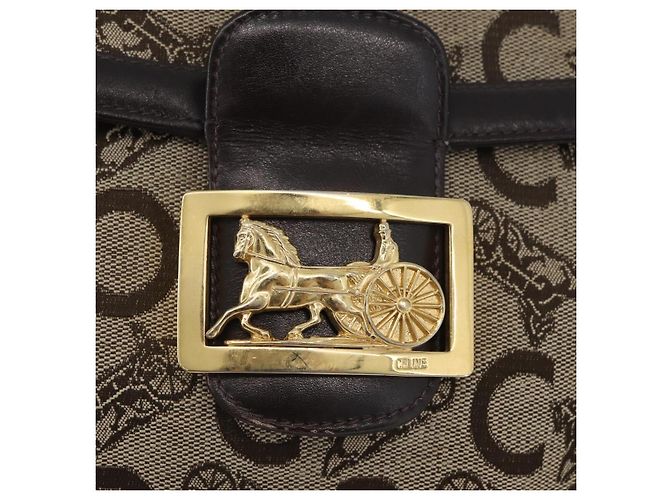 Céline Borsa a Spalla Celine C Sulky in Tela Beige Oro Auth 174468 D'oro - vista 15