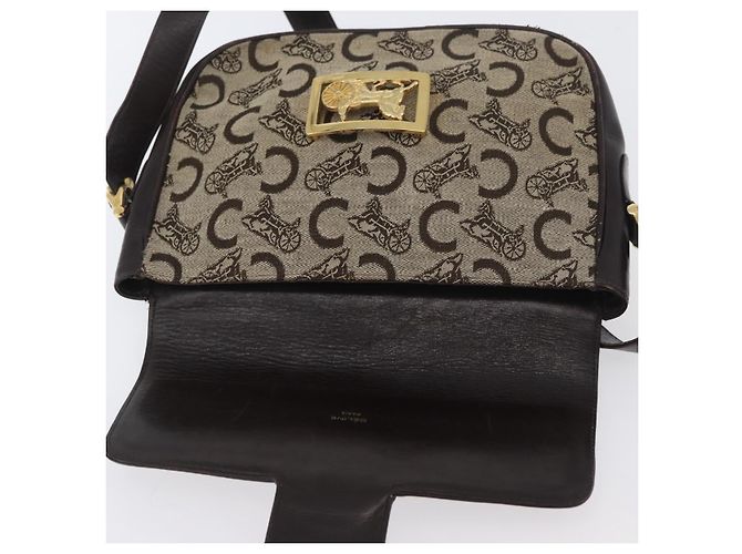 Céline Borsa a Spalla Celine C Sulky in Tela Beige Oro Auth 174468 D'oro - vista 16