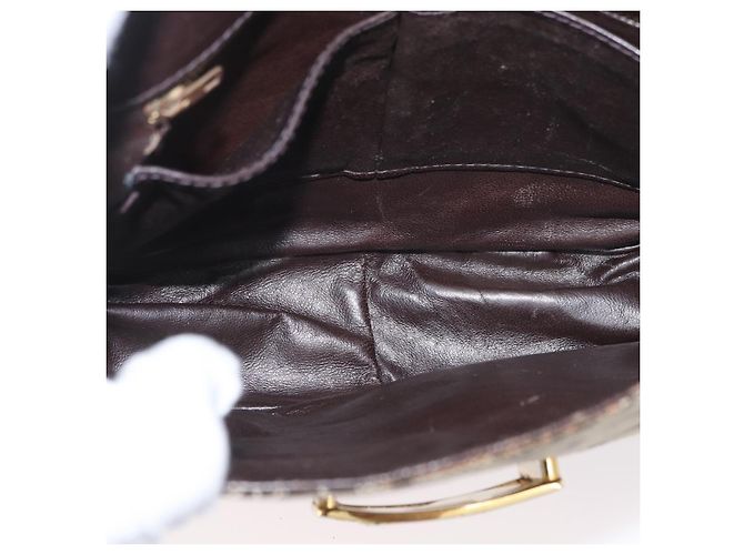 Céline Borsa a Spalla Celine C Sulky in Tela Beige Oro Auth 174468 D'oro - vista 18