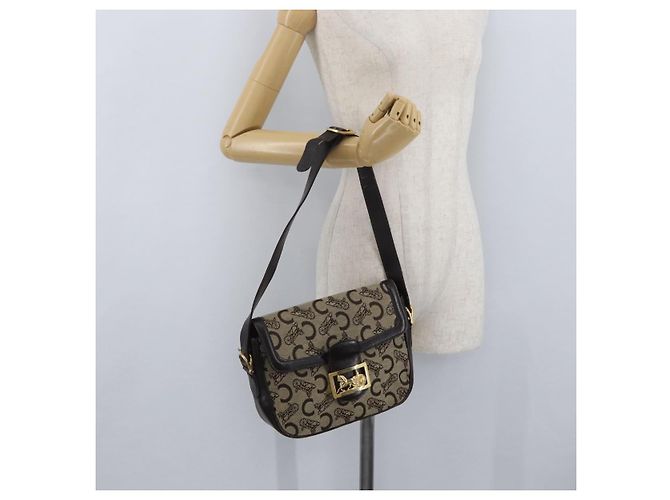 Céline Borsa a Spalla Celine C Sulky in Tela Beige Oro Auth 174468 D'oro - vista 23