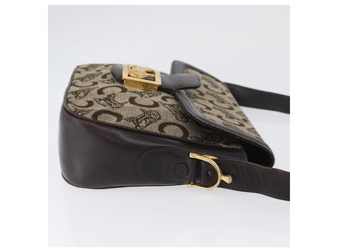 Céline Borsa a Spalla Celine C Sulky in Tela Beige Oro Auth 174468 D'oro - vista 5