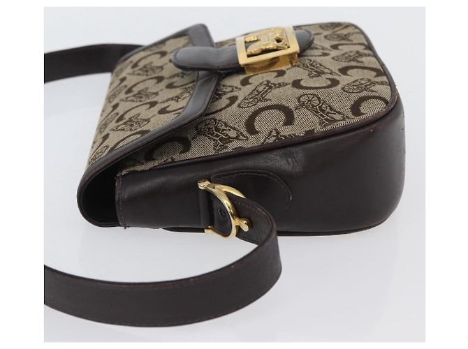 Céline Borsa a Spalla Celine C Sulky in Tela Beige Oro Auth 174468 D'oro - vista 6