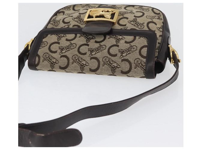 Céline Borsa a Spalla Celine C Sulky in Tela Beige Oro Auth 174468 D'oro - vista 7