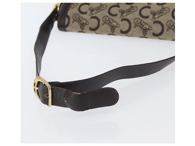 Céline Borsa a Spalla Celine C Sulky in Tela Beige Oro Auth 174468 D'oro - vista 8
