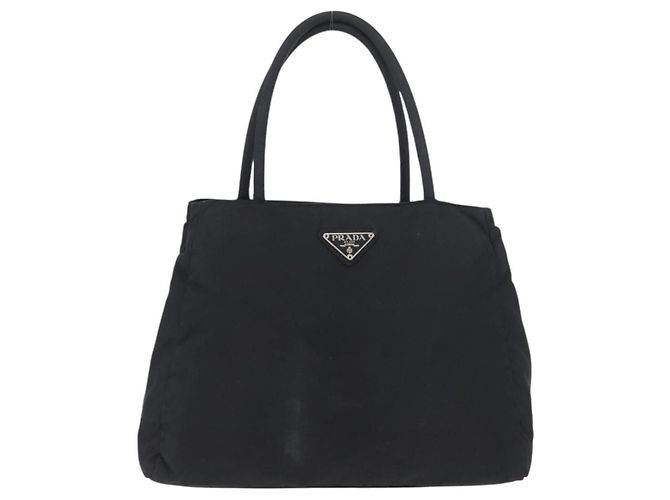 Prada Tote Bag aus schwarzem Nylon mit Silber authentisch am11121 - Ansicht 13