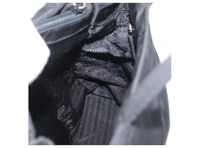 Prada Tote Bag aus schwarzem Nylon mit Silber authentisch am11121 - Ansicht 19