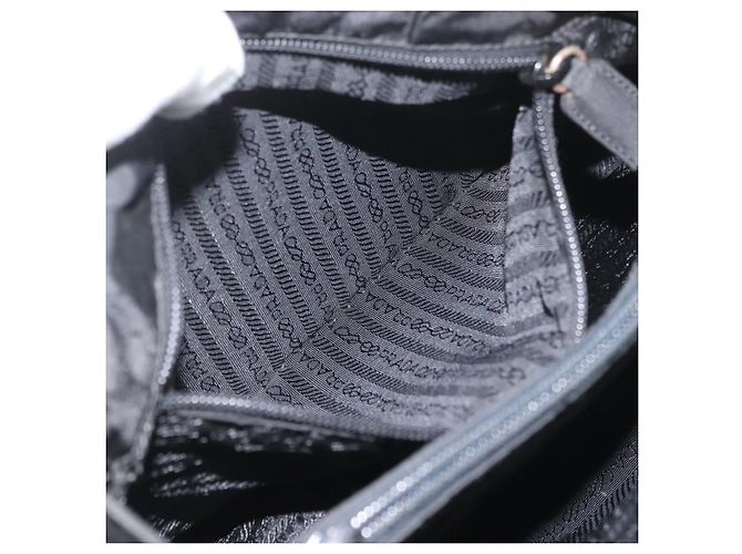 Prada Tote Bag aus schwarzem Nylon mit Silber authentisch am11121 - Ansicht 24