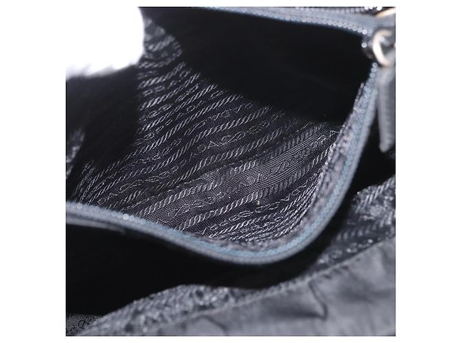 Prada Tote Bag aus schwarzem Nylon mit Silber authentisch am11121 - Ansicht 26