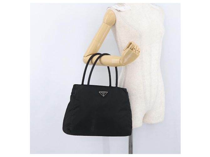Prada Tote Bag aus schwarzem Nylon mit Silber authentisch am11121 - Ansicht 27