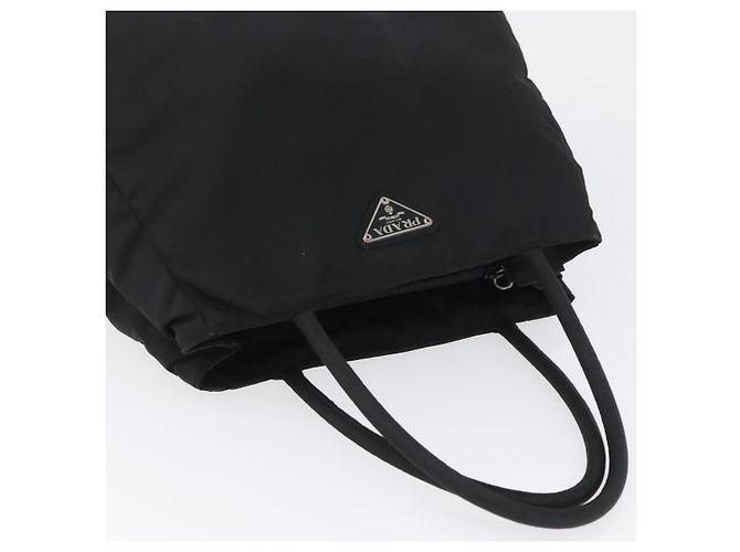 Prada Tote Bag aus schwarzem Nylon mit Silber authentisch am11121 - Ansicht 6