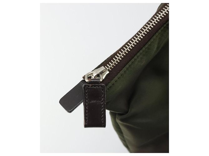 PRADA Borsa a mano in nylon marrone argento Auth ARZ881 - vista 10