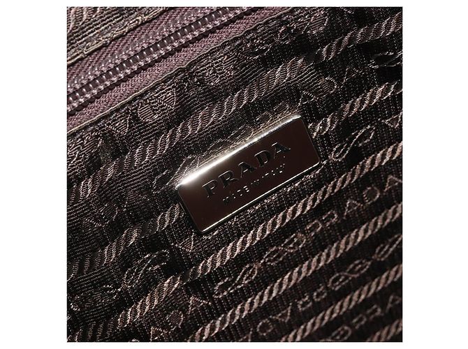 PRADA Borsa a mano in nylon marrone argento Auth ARZ881 - vista 18