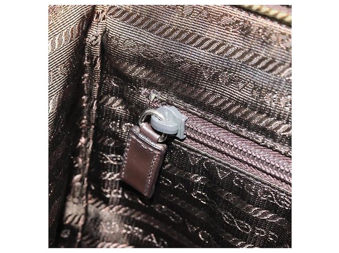 PRADA Borsa a mano in nylon marrone argento Auth ARZ881 - vista 21
