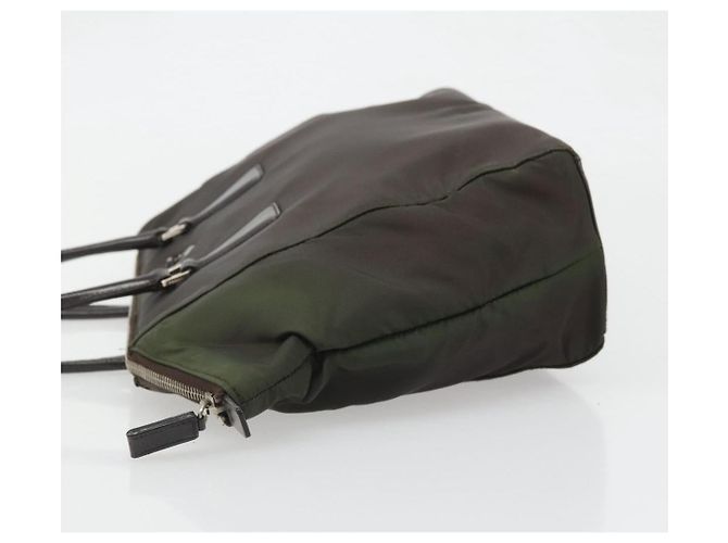 PRADA Borsa a mano in nylon marrone argento Auth ARZ881 - vista 4